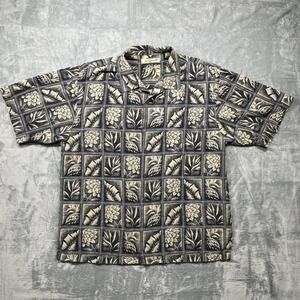 Tommy Bahama Mens Silk Pineapple Floral Print Short Sleeve Button Down Shirt XL